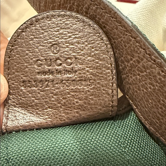 Gucci Giglio Large Beige and Brown GG Canvas Tote with Green & Red Web Trim LN - Picture 8 of 8